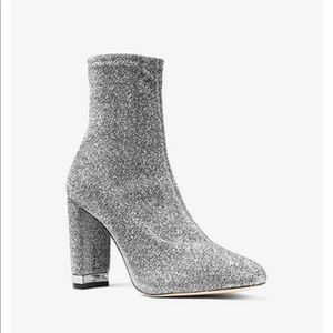 Michael Kors Mandy Glitter Stretch-Knit Ankle Boot
